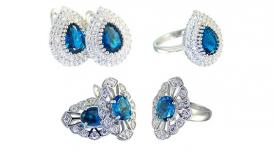 sapphire earrings and ring
